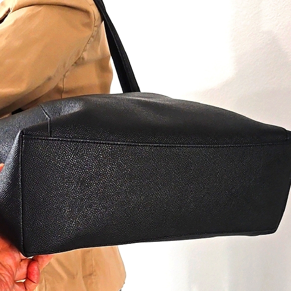 Coach Black Leather Tote with Gold Accents - Picture 7 of 16